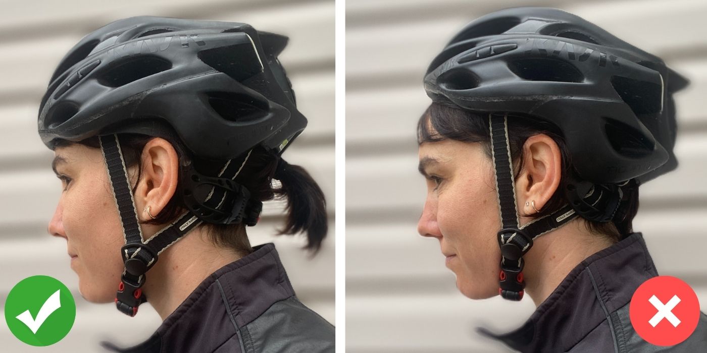 نحوه قرار گیری صحیح کلاه دوچرخه سواری بر روی سر - آیبایک